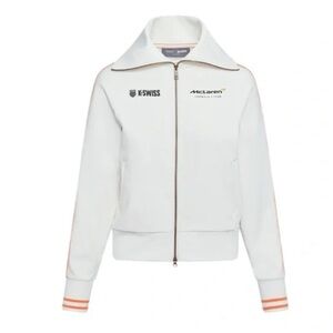 NWT K-Swiss McLaren Women's White F1 Team Vintage Soft Track Jacket, Size Medium